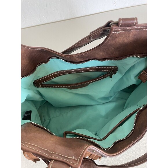 Catchfly concealed carry leather fringe Aztec print shoulder Purse Western - Picture 7 of 13